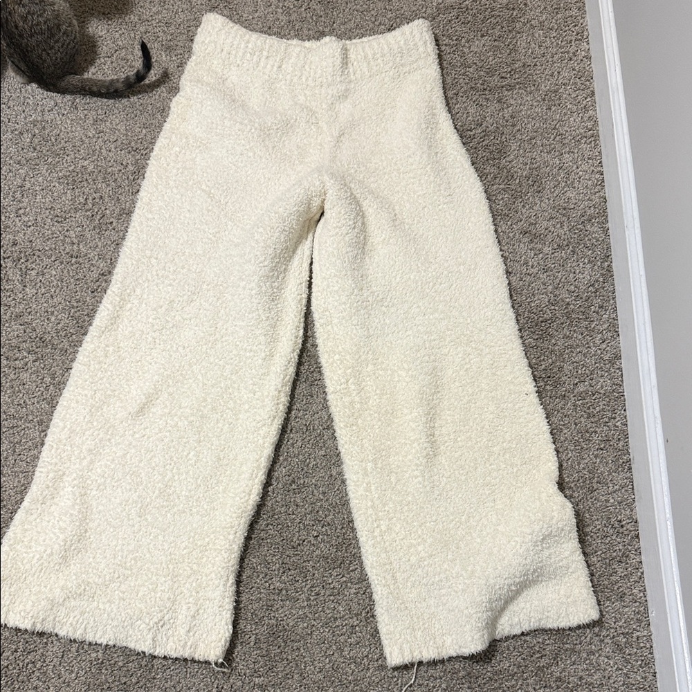 SKIMS Cream Wide Leg Fleece Pants size XXL-XXXL EUC